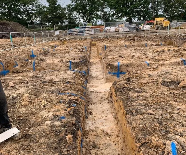 Core Groundworks team hard at work on a foundations project